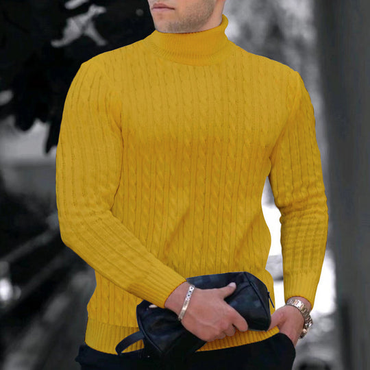 Herren moderner Rollkragenpullover mit strukturiertem Design EB