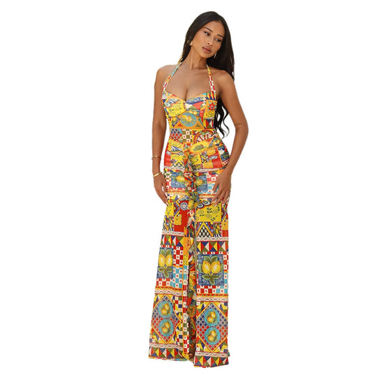Damen Elegantes Strandkleid mit raffiniertem Rüschendesign und tiefem Schlitz EB