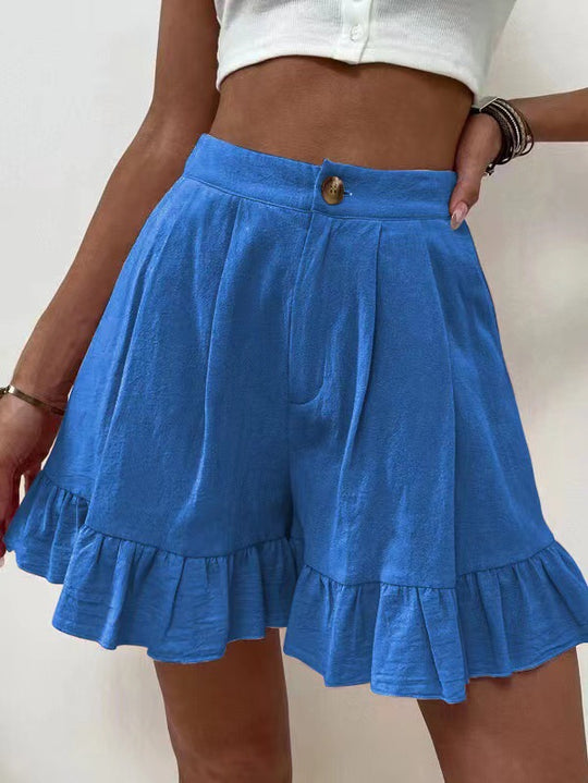 Damen elegante Rüschenshorts EB