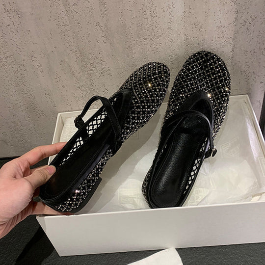 Damen Glitzernde Mary Jane Schuhe mit komfortablem Riemchen EB