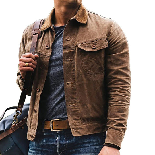 Herren leichte Utility-Jacke im Vintage-Stil mit praktischen Taschen EB