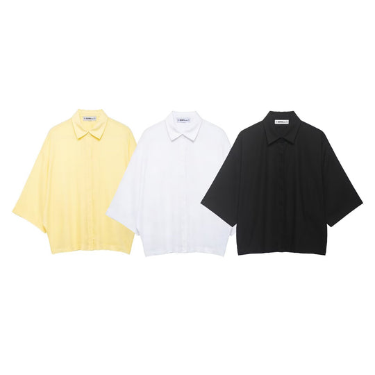 Damen Oversized-Bluse mit modernem Schnitt und praktischen Knopfdetails EB