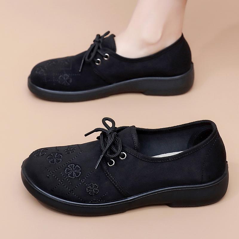 Damen modische Schnürschuhe mit floralem Muster EB