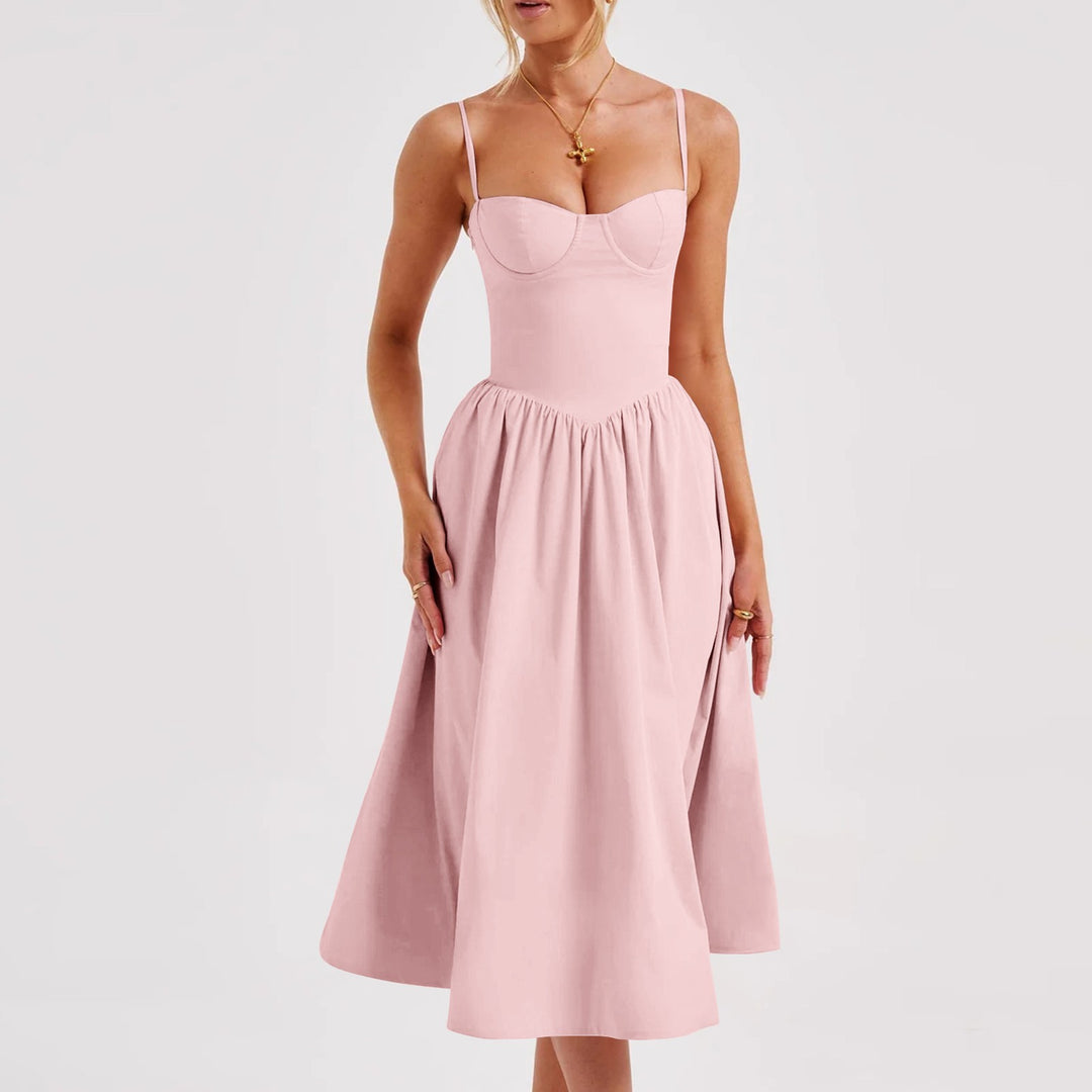 Damen Midi-Kleid mit taillierter Silhouette und A-Linie EB