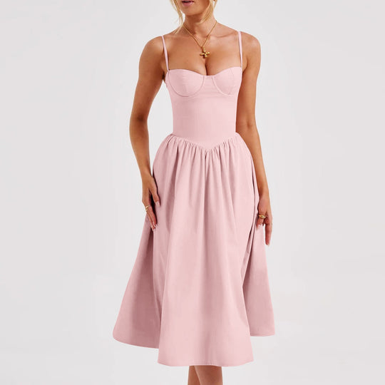 Damen Midi-Kleid mit taillierter Silhouette und A-Linie EB