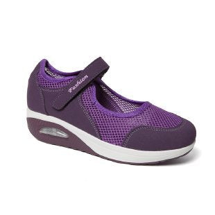 Damen bequeme und atmungsaktive Sneakers mit Klettverschluss EB