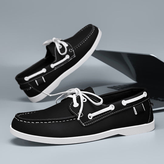 Herren maritim inspirierte Lederslipper mit sportlichem Design EB