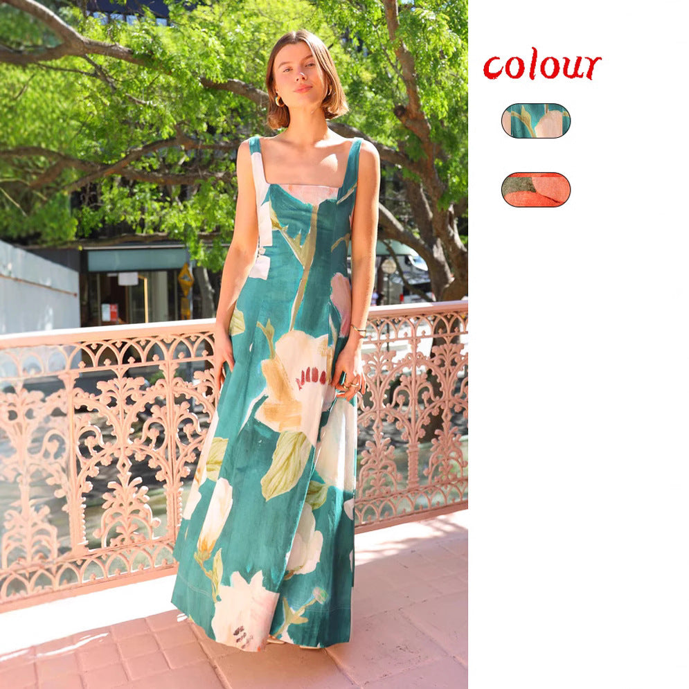 Damen Maxikleid mit floralen Mustern EB
