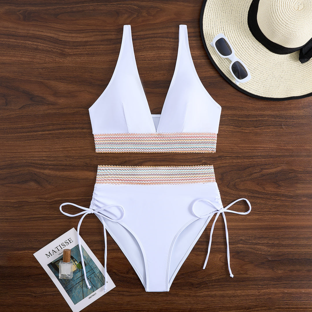 Damen Hochtailliertes Bikini-Set mit trendigen Schnürdetails EB