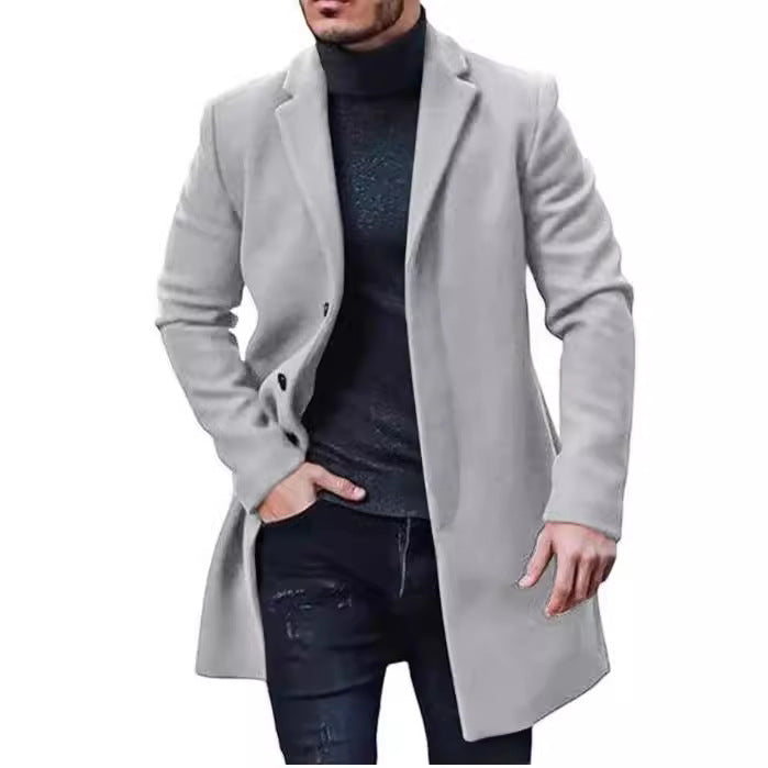 Herren eleganter Wollmantel mit zeitloser Silhouette und klassischem Revers EB