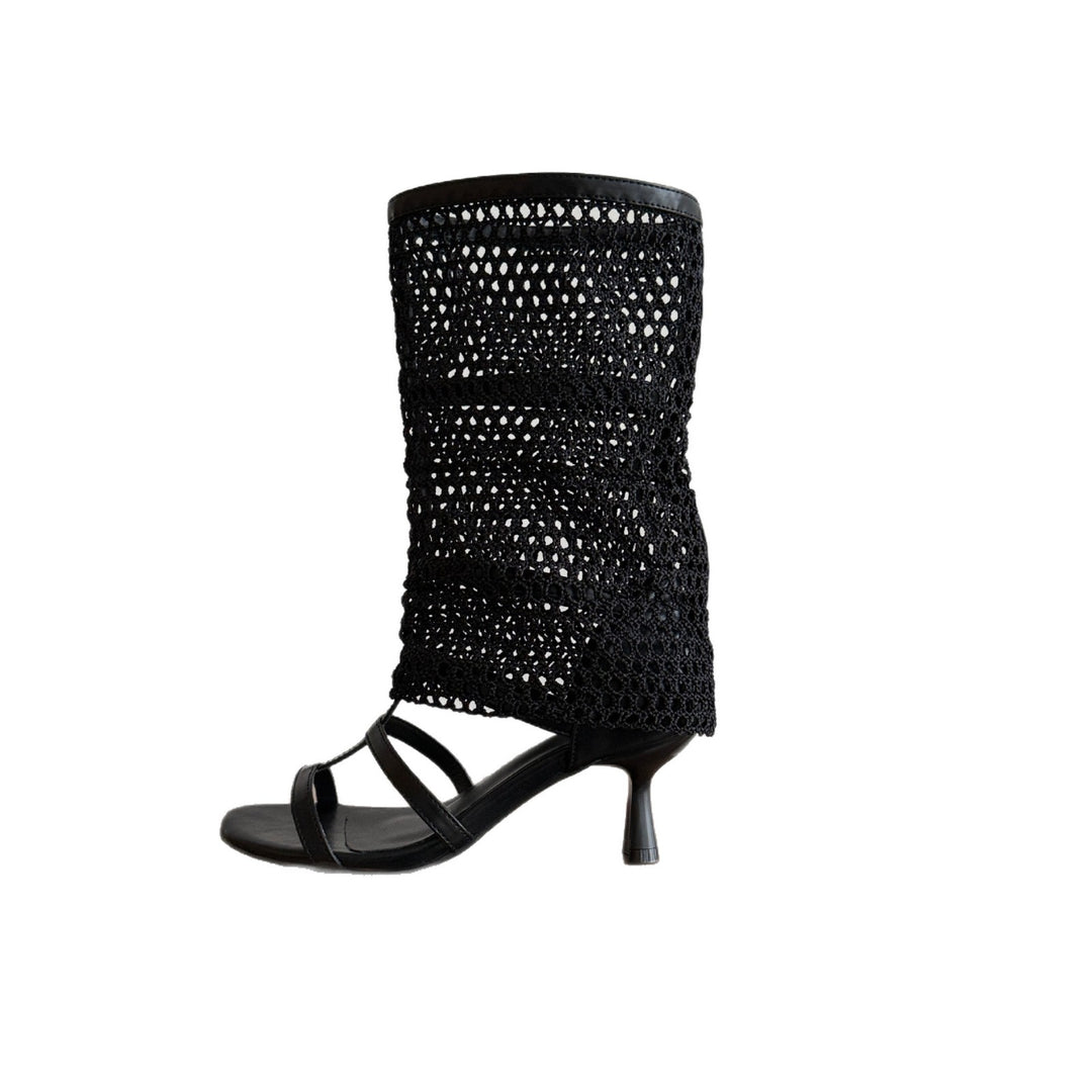 Damen Elegante und atmungsaktive Sandaletten mit Häkel-Design EB