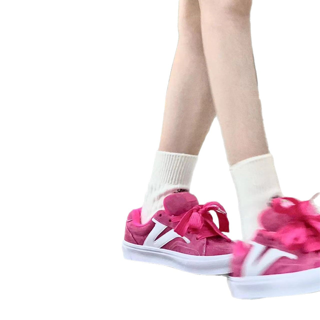 Damen Sneakers mit dekorativen Schleifen und komfortabler Sohle EB