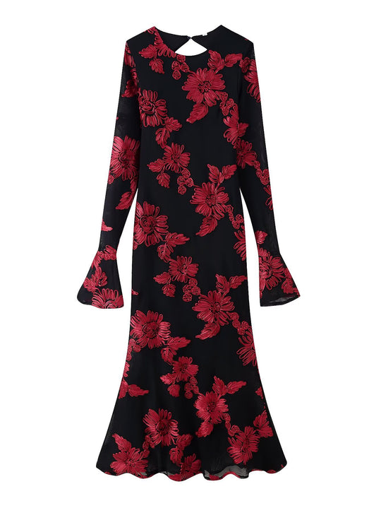 Damen Elegantes und florales Abendkleid EB