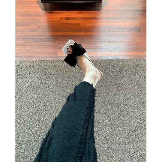 Damen elegante Slipper mit zierlichem Schleifendetail EB
