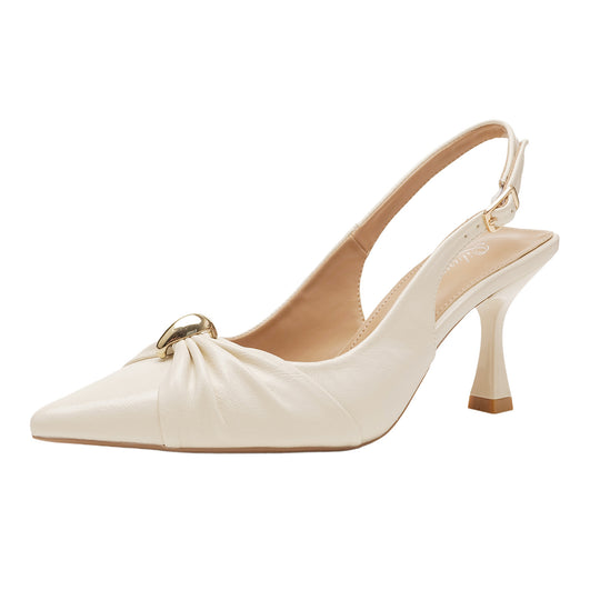 Damen elegante Slingback-Pumps mit modischem Schmuckelement EB