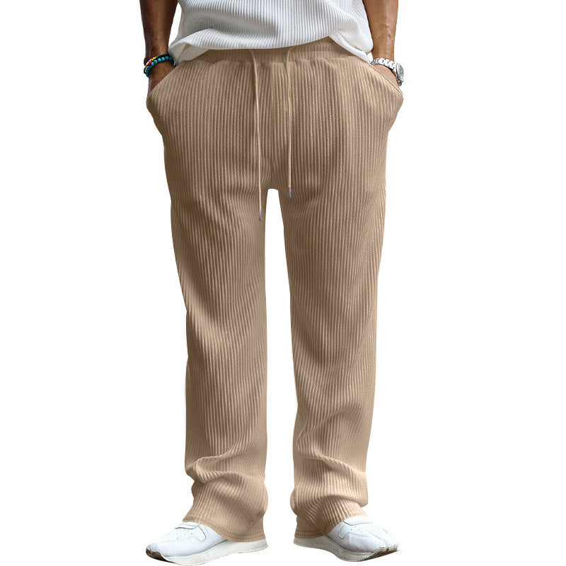 Herren nan locker geschnittene Plissee-Hose mit Tunnelzug und weitem Bein EB