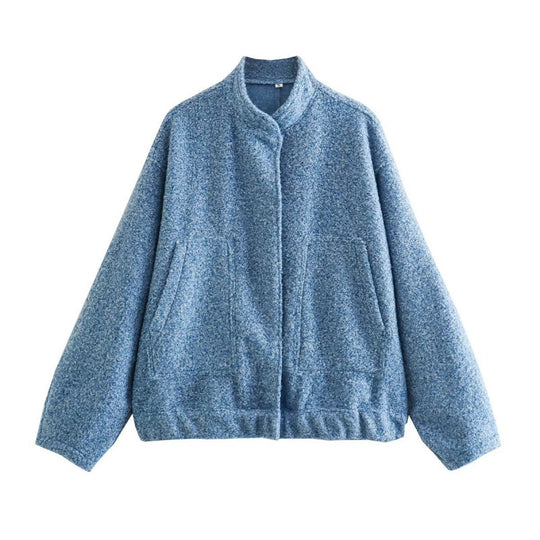 Damen coole Oversize-Jacke aus weichem Wollmix EB
