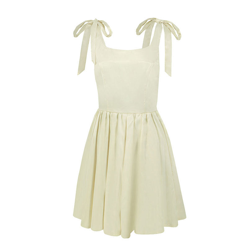 Damen lässiges Sommerkleid mit Schleifen EB