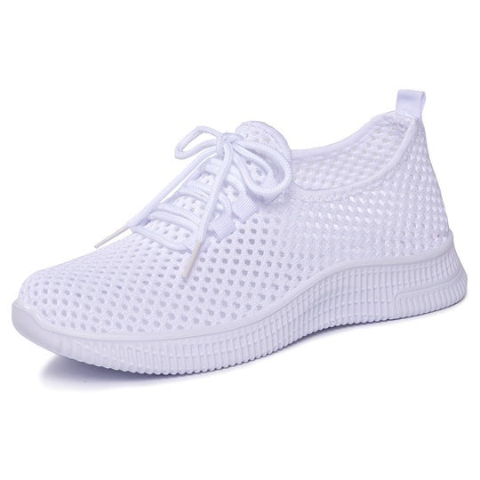 Damen nan atmungsaktiver Mesh-Slip-On Sneaker mit elastischer Schnürung und flexibler Profilsohle EB