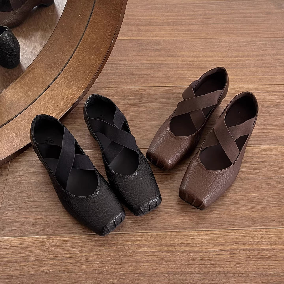 Damen Ballerinas mit gepolsterter Innensohle und elastischem Riemen EB