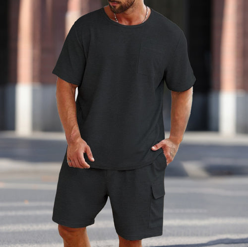 Herren lässiges Sport-Set mit praktischen Taschen und atmungsaktivem Gewebe EB