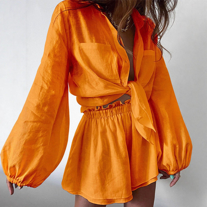Damen lässiges Leinen Outfit EB