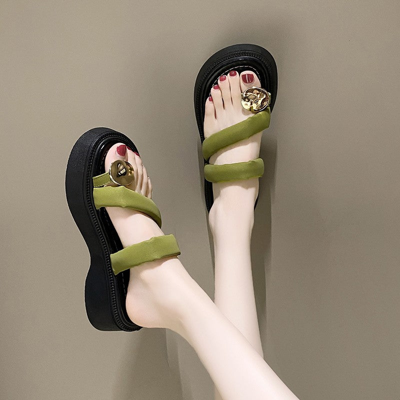 Damen Wedge-Sandaletten mit modischem Riemendesign und komfortabler Sohle EB