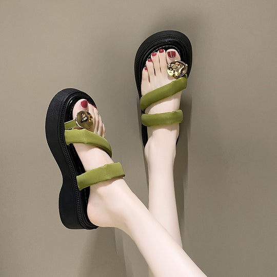Damen Wedge-Sandaletten mit modischem Riemendesign und komfortabler Sohle EB