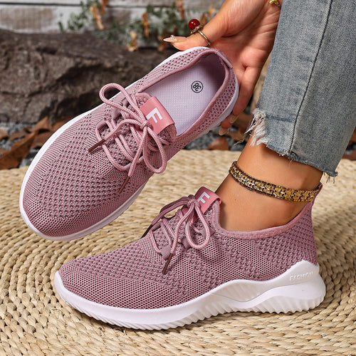 Damen Sportliche Sneaker mit atmungsaktiver Netzstruktur und flexibler Sohle EB