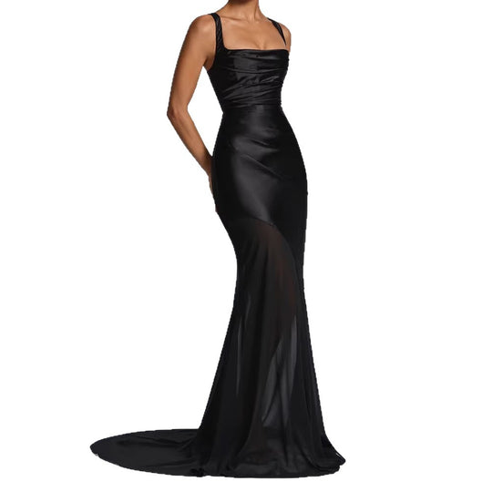 Damen Elegantes Chiffon-Abendkleid mit figurbetontem Schnitt EB