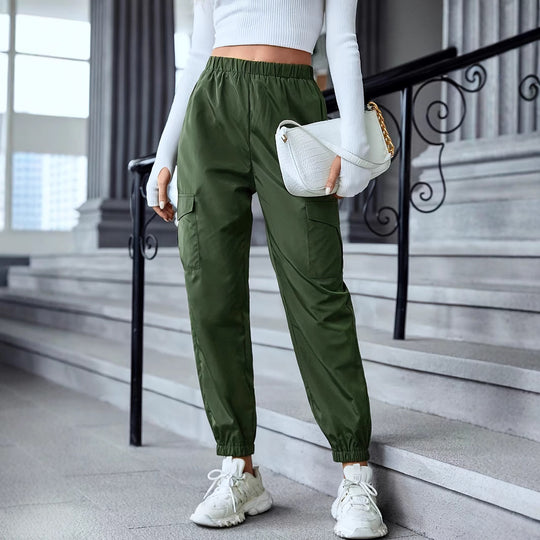 Damen Cargo-Hose mit elastischem Bund und praktischen Seitentaschen EB
