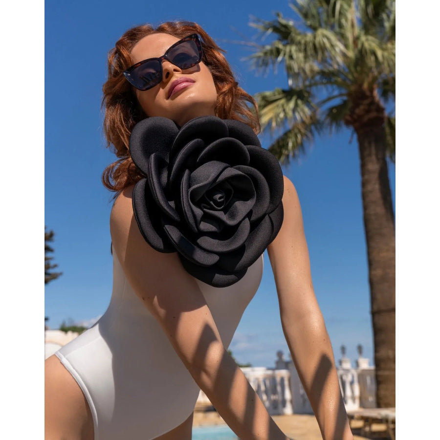 Damen Einteiliger Badeanzug mit einzigartigem Blumendesign EB