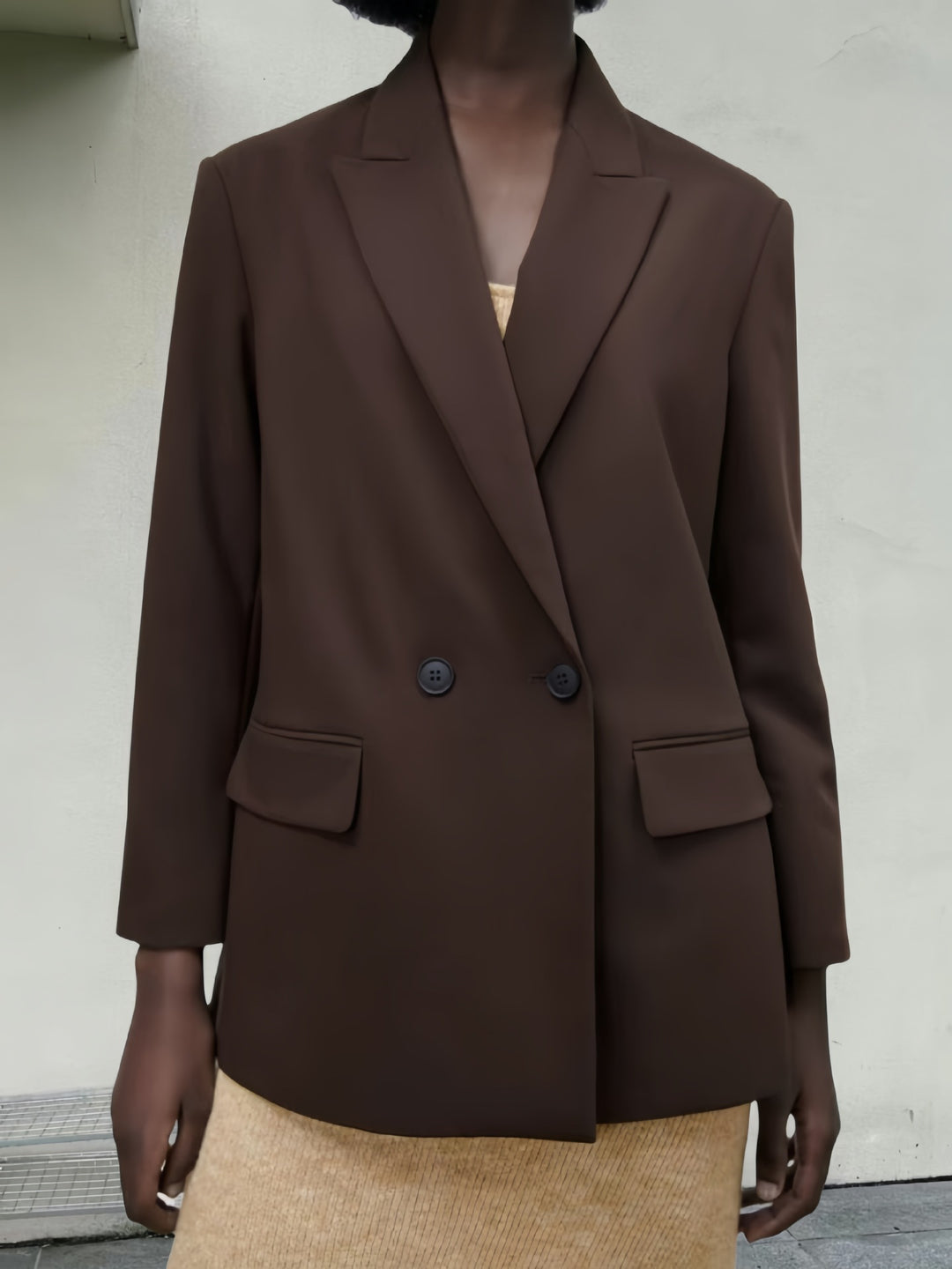 Damen Eleganter Blazer mit doppelt geknöpften Lappen EB