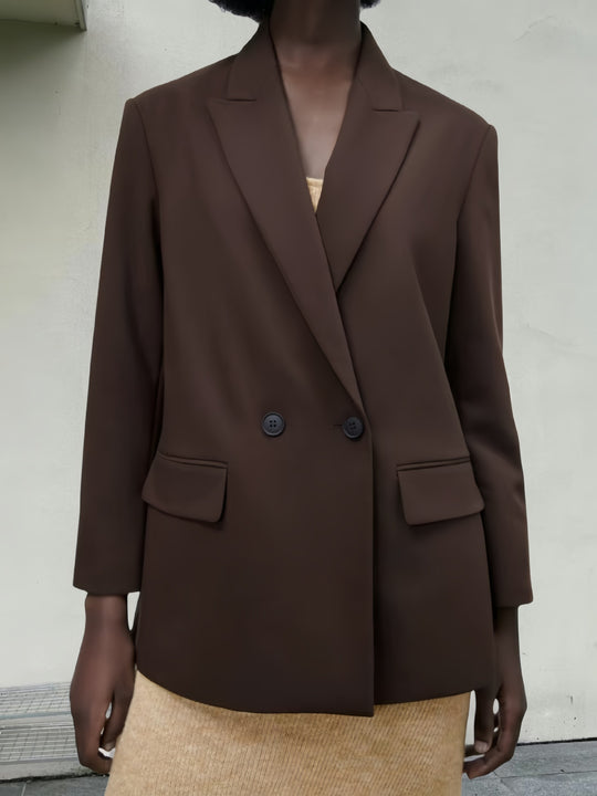 Damen Eleganter Blazer mit doppelt geknöpften Lappen EB
