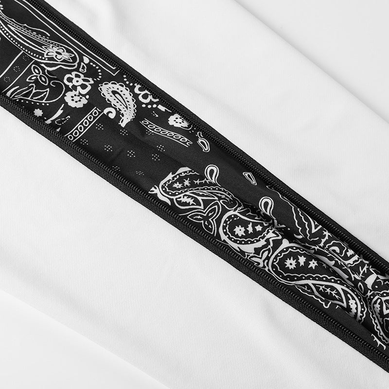Herren Locker geschnittene Streetstyle Jogginghose mit Bandana‑Seiteneinsatz und elastischem Saum EB