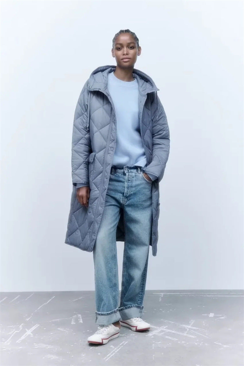 Damen gesteppte Übergangsjacke mit Kapuze und praktischen Taschen EB 1759483144