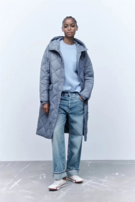 Damen gesteppte Übergangsjacke mit Kapuze und praktischen Taschen EB 1759483144