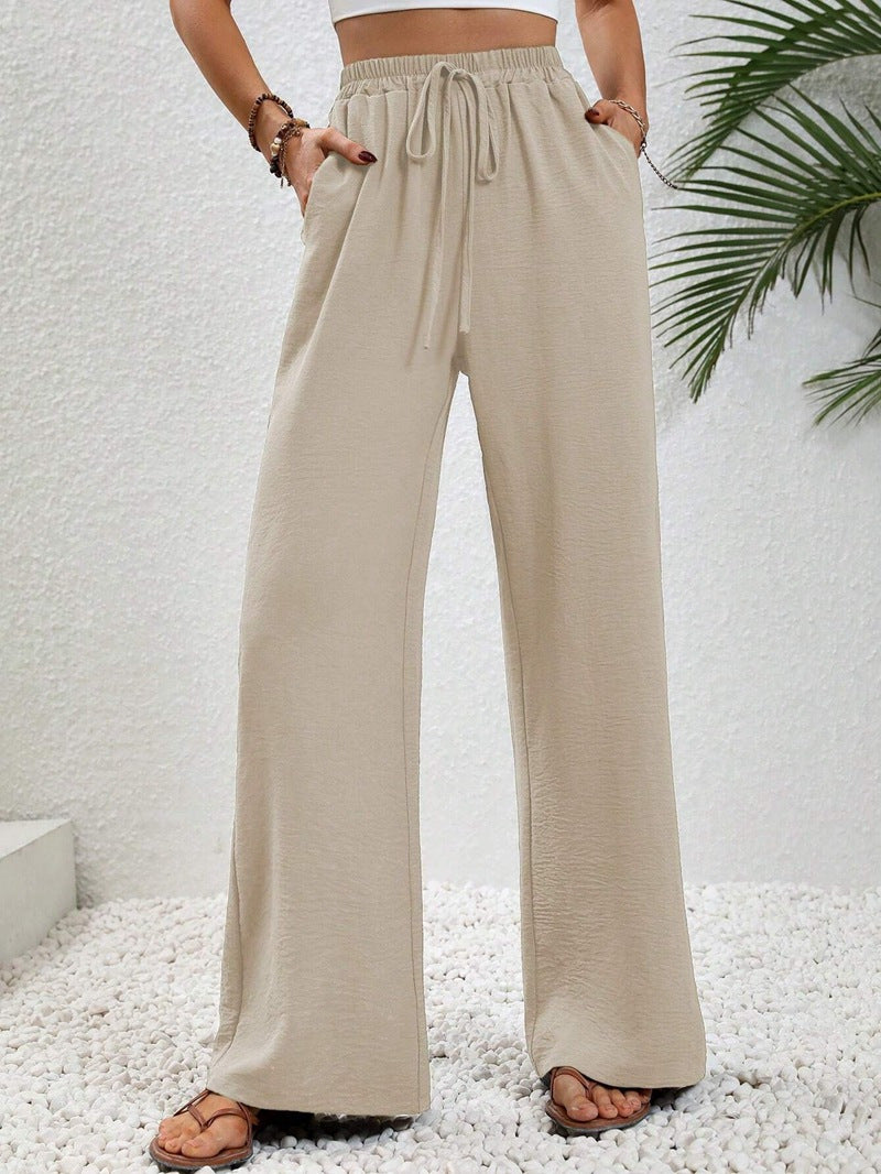 Damen Weite Palazzo-Hose mit elastischem Bund und praktischen Seitentaschen EB