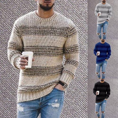 Herren Strickpullover mit strukturiertem Muster und modernem Schnitt EB