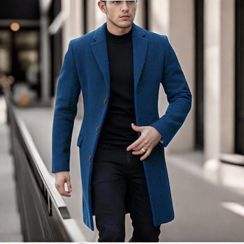 Herren eleganter Wollmantel mit schmalem Schnitt EB