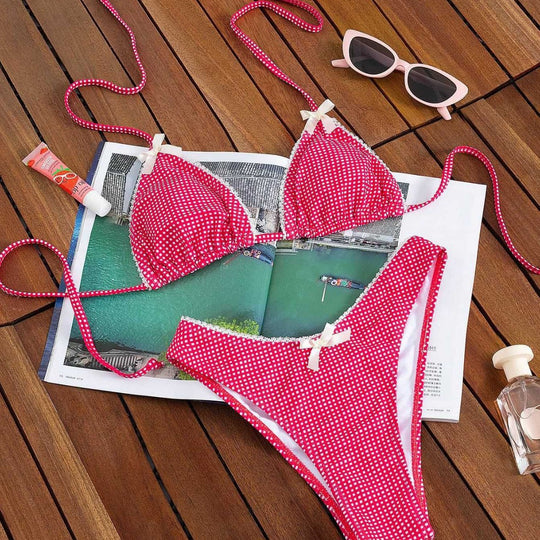 Damen Triangel-Bikini mit gehäkeltem Unterrock EB