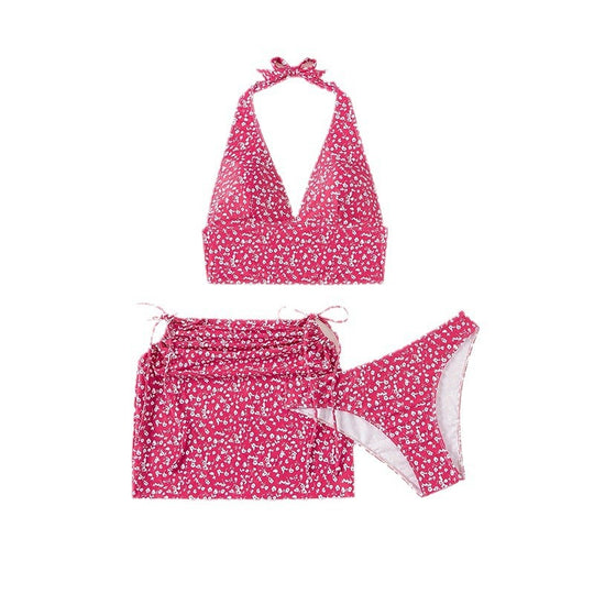 Damen Bikini-Set mit floralem Halterneck-Design EB