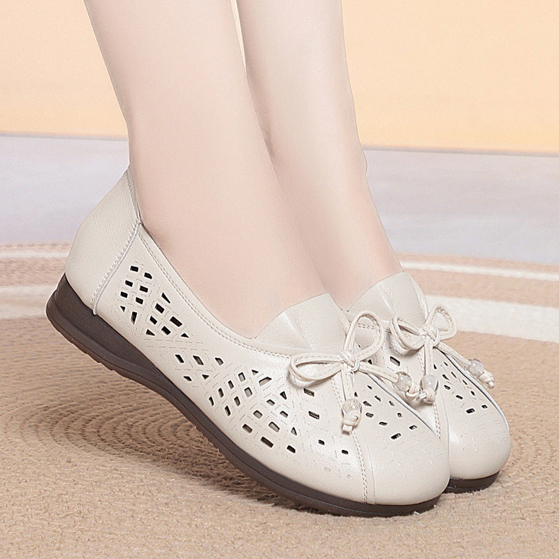 Damen Atmungsaktive und elegante Ballerinas mit modischem Lochmuster EB