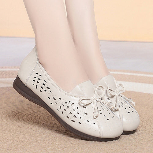 Damen Atmungsaktive und elegante Ballerinas mit modischem Lochmuster EB
