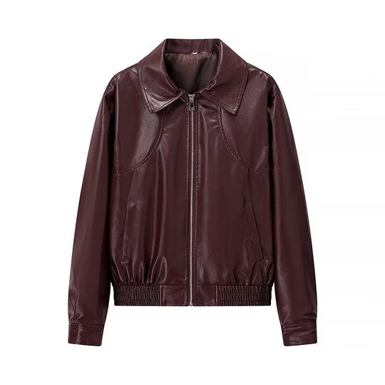 Damen Kunstleder-Shortjacke mit stylischem Reißverschluss EB