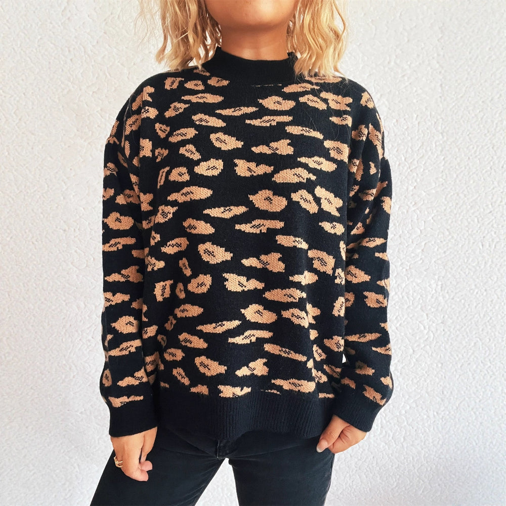 Damen Grobstrickpullover mit modernem Muster und lässigem Schnitt EB