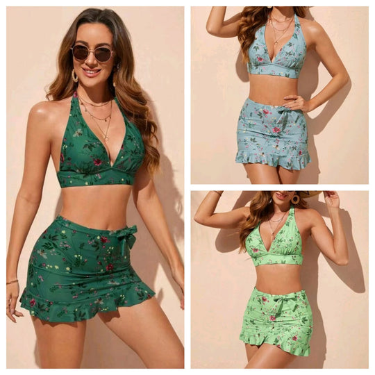 Damen Bikiniset mit modischem Rock EB
