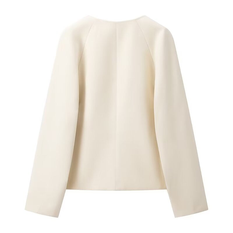 Damen elegantes cropped Blazer mit schickem Verschluss EB