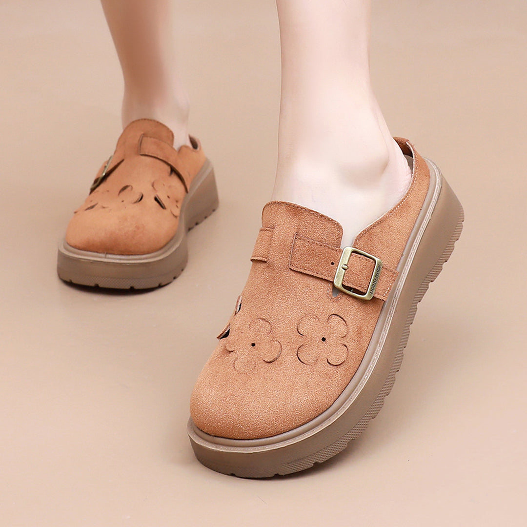 Damen Clogs mit dekorativen Blumenapplikationen und komfortabler Sohle EB
