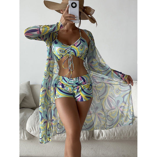 Damen Bikiniset mit lässigem Strandcover EB